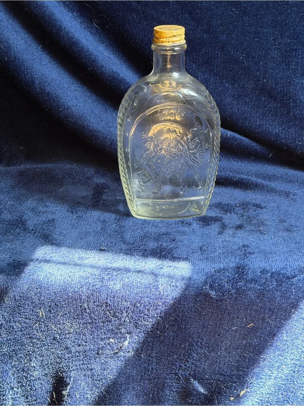 Vintage Log Cabin Glass Bottle